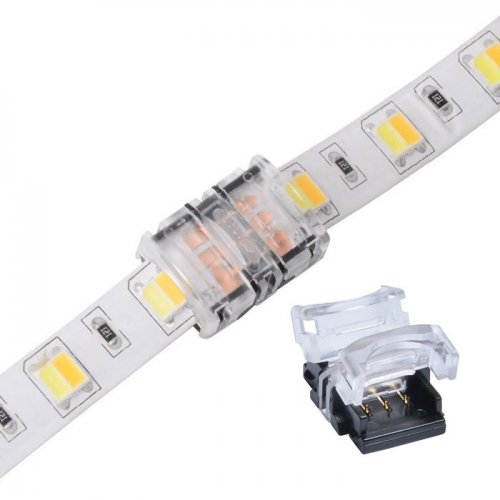 LED Strip Connector 3 Pin 10mm For Waterproof Dimmable Strip Light,Dual Color Tape Light Gapless Connector Strip to Strip Middle Joint, Pack of 10